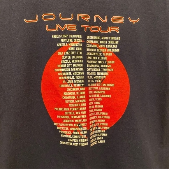 Journey NWT T Shirt, Retro Live Tour Concerts, Men’s, Navy Blue, Medium - Picture 4 of 7